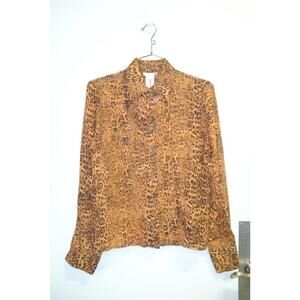 90's Castelbajac Leopard Print Long Sleeve Button-Up